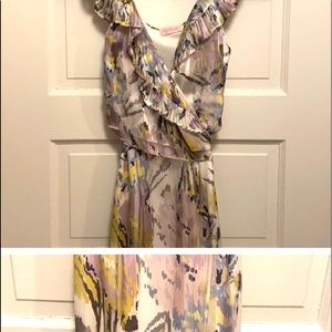 Lipstick Boutique Abstract Maxi Dress with Ruffles